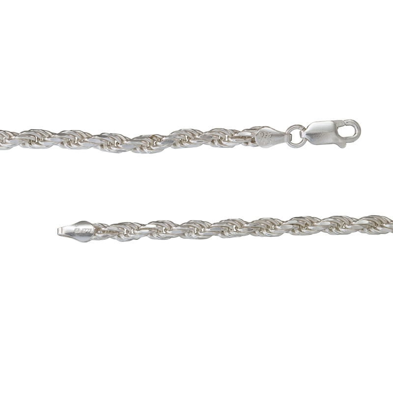 Main Image 3 of 3.5mm Diamond-Cut Rope Chain Necklace in Solid Sterling Silver - 22"