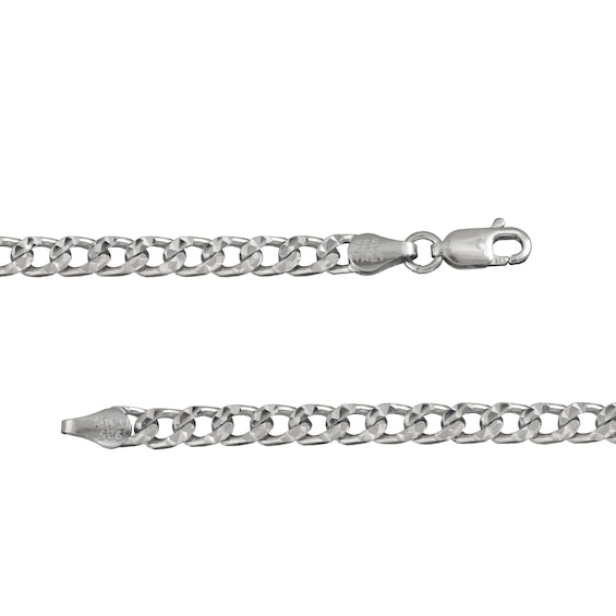 3.6mm Diamond-Cut Curb Chain Necklace in Solid Sterling Silver - 18"