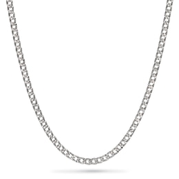 3.6mm Diamond-Cut Curb Chain Necklace in Solid Sterling Silver - 20"