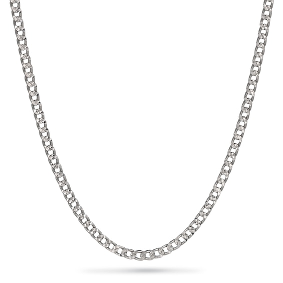 3.6mm Diamond-Cut Curb Chain Necklace in Solid Sterling Silver - 20"