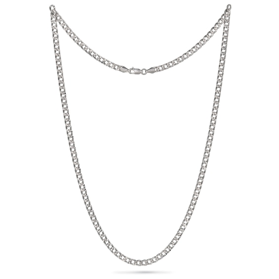 3.6mm Diamond-Cut Curb Chain Necklace in Solid Sterling Silver - 20"