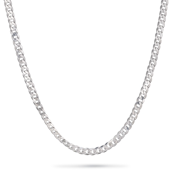 5.2mm Diamond-Cut Curb Chain Necklace in Solid Sterling Silver - 24"