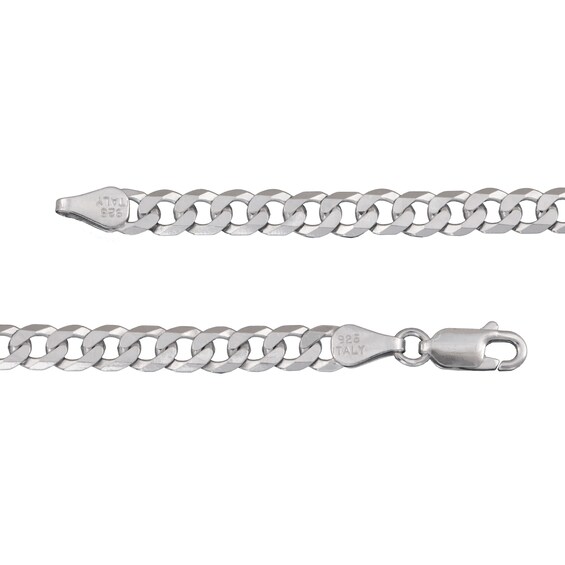 5.2mm Diamond-Cut Curb Chain Necklace in Solid Sterling Silver - 24"