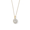 Thumbnail Image 1 of Oval White Lab-Created Sapphire and Diamond Accent Sunburst Frame Pendant in 10K Gold