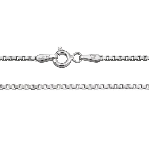 1.3mm Diamond-Cut Box Chain Necklace in Solid Sterling Silver