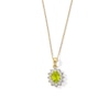 Thumbnail Image 1 of Oval Peridot and Diamond Accent Sunburst Frame Pendant in 10K Gold