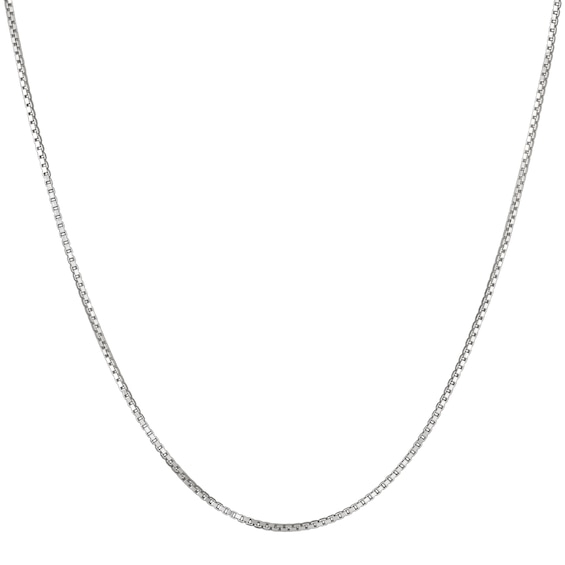 1.3mm Diamond-Cut Box Chain Necklace in Solid Sterling Silver - 18"