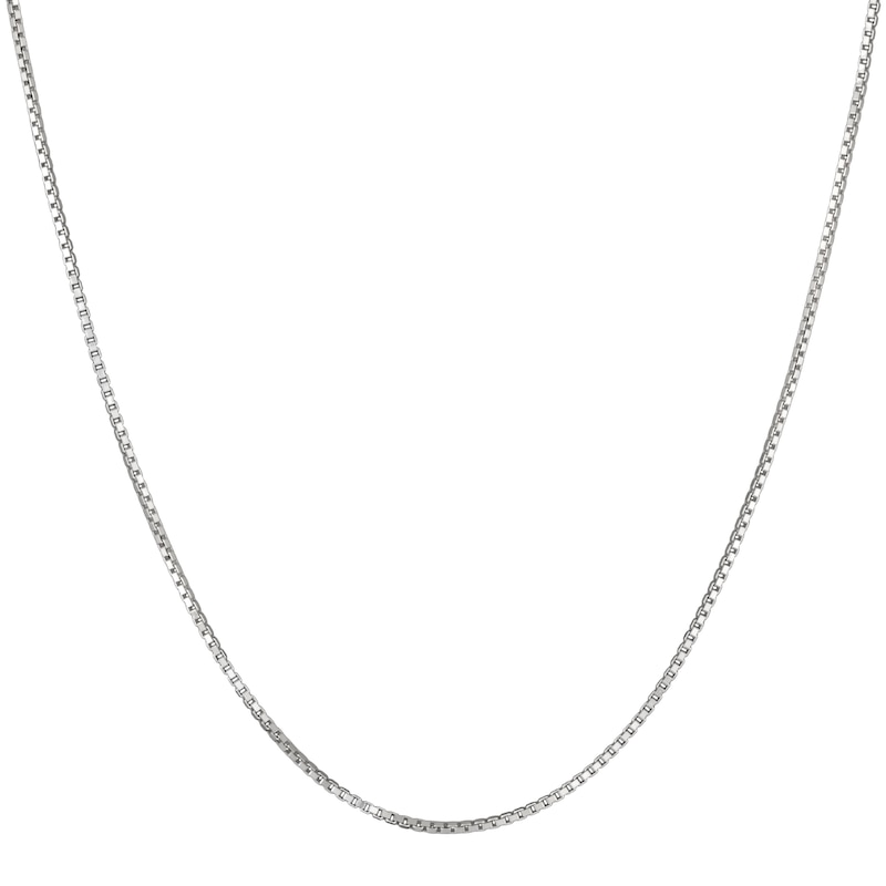 Main Image 1 of 1.3mm Diamond-Cut Box Chain Necklace in Solid Sterling Silver - 18"