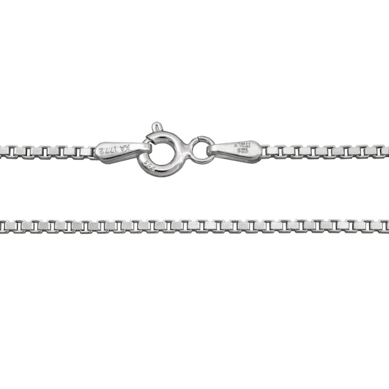 1.3mm Diamond-Cut Box Chain Necklace in Solid Sterling Silver - 18"