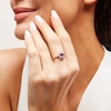 Thumbnail Image 2 of Oval Amethyst and Diamond Accent Sunburst Frame Ring in 10K Gold