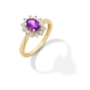 Thumbnail Image 3 of Oval Amethyst and Diamond Accent Sunburst Frame Ring in 10K Gold