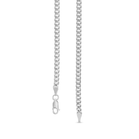 3.5mm Diamond-Cut Miami Cuban Curb Chain Necklace in Solid Sterling Silver - 18"