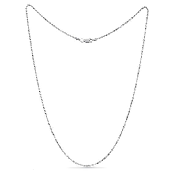 1.4mm Diamond-Cut Rope Chain Necklace in Solid Sterling Silver - 20"