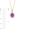 Thumbnail Image 4 of Oval Amethyst and Diamond Accent Sunburst Frame Pendant in 10K Gold