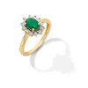 Thumbnail Image 3 of Oval Emerald and Diamond Accent Sunburst Frame Ring in 10K Gold