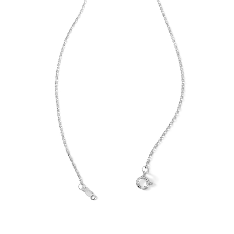 Main Image 3 of Oval Blue Sapphire and Diamond Accent Sunburst Frame Pendant in 10K White Gold