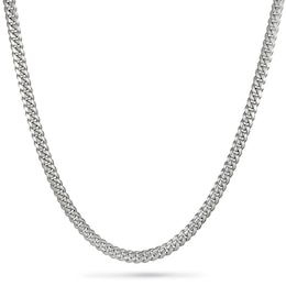 3.5mm Diamond-Cut Miami Cuban Curb Chain Necklace in Solid Sterling Silver - 22"