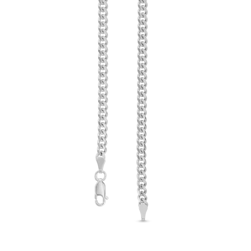 Main Image 3 of 3.5mm Diamond-Cut Miami Cuban Curb Chain Necklace in Solid Sterling Silver - 22"