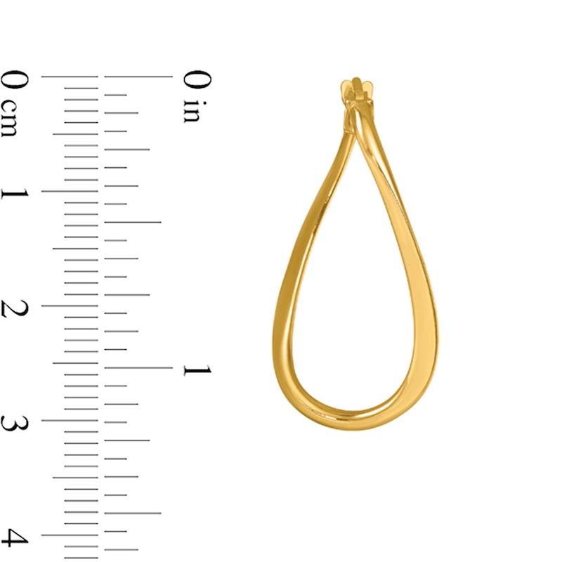 Main Image 2 of 29.5mm Twist Oval Hoop Earrings in Hollow 14K Gold