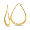 Thumbnail Image 1 of 57.0mm Wavy Teardrop Hoop Earrings in Hollow 14K Gold