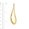 Thumbnail Image 2 of 57.0mm Wavy Teardrop Hoop Earrings in Hollow 14K Gold