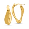 Thumbnail Image 1 of 29.7mm Twist Oval Hoop Earrings in Hollow 14K Gold