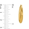 Thumbnail Image 2 of 24.5mm Textured and Polished Crossover Hoop Earrings in Hollow 14K Gold