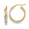 Thumbnail Image 1 of 25.7mm Crossover Hoop Earrings in Hollow 14K Two-Tone Gold