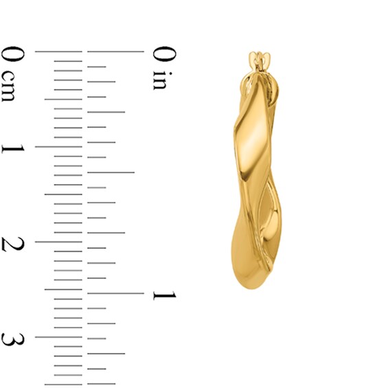 24.7mm Ribbon Twist Hoop Earrings in Hollow 14K Gold