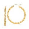 Thumbnail Image 1 of 31.71mm Satin Twist Hoop Earrings  in Hollow 10K gold