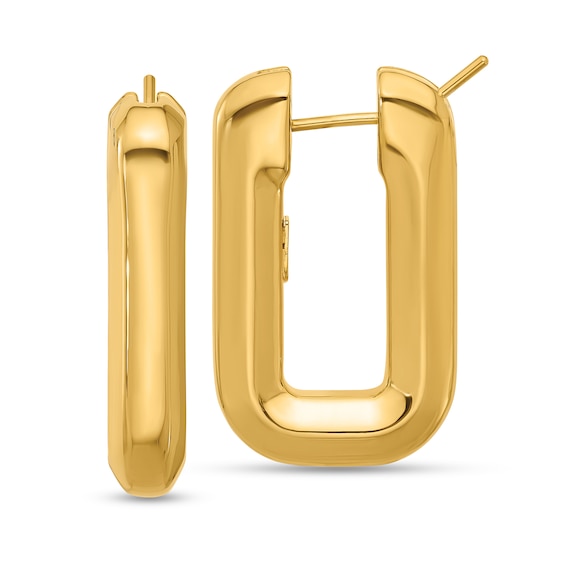 30.6mm U-Hoop Earrings in Hollow 14K Gold