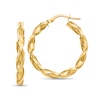 Thumbnail Image 1 of 25.0mm Twist Ribbon Hoop Earrings in Hollow 10K Gold