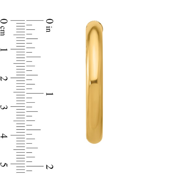 42.6mm Tube Open Hoop Earrings in Hollow 14K Gold