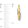 Thumbnail Image 2 of 23.0mm Square Tube Crossover Hoop Earrings in Hollow 10K Two-Tone Gold