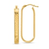 Thumbnail Image 1 of 32.44mm Diamond-Cut Oval Hoop Earrings in Hollow 10K Gold