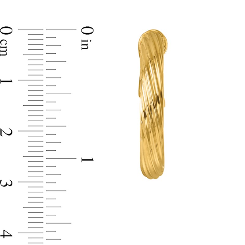Main Image 2 of 28.1mm Grooved Hoop Earrings in Hollow 14K Gold