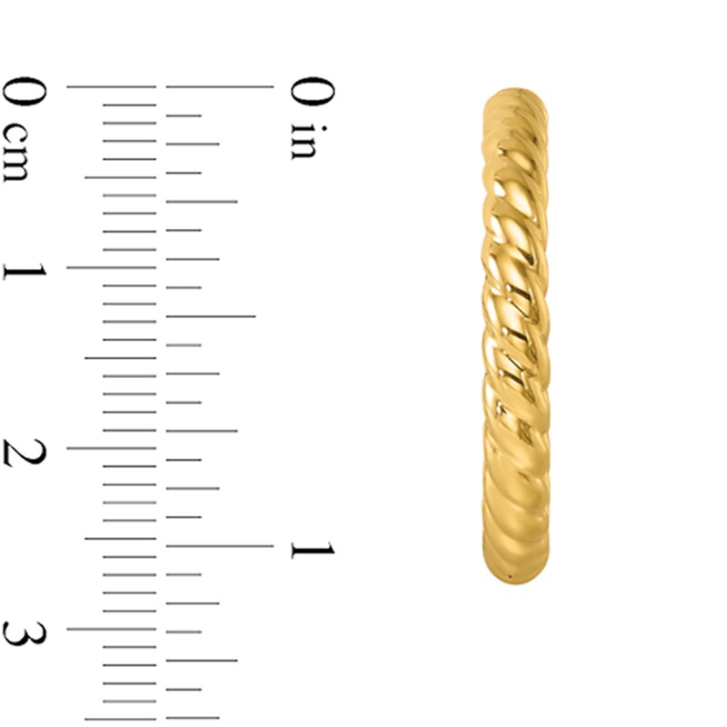Main Image 2 of 25.7mm Rope Twist Open Hoop Earrings in Hollow 14K Gold