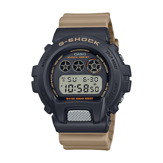 Menâs Casio G-Shock Digital Tan Resin Strap Watch with Black Dial (Model: Dw6900Tu-1A5)