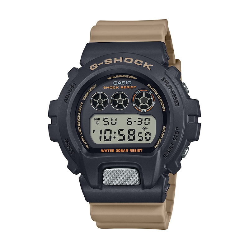 Main Image 1 of Men’s Casio G-Shock Digital Tan Resin Strap Watch with Black Dial (Model: DW6900TU-1A5)