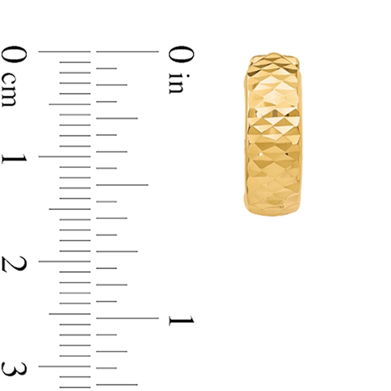 Main Image 2 of 16.75mm Diamond-Cut Hoop Earrings in Semi-Solid 10K Gold