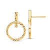 Thumbnail Image 1 of Diamond-Cut Circle Drop Earrings in Hollow 10K Gold