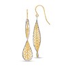 Thumbnail Image 1 of Diamond-Cut Filigree Blade Dangle Drop Earrings in Solid 10K Two-Tone Gold