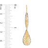 Thumbnail Image 2 of Diamond-Cut Filigree Blade Dangle Drop Earrings in Solid 10K Two-Tone Gold