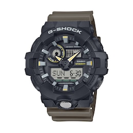 Men's Casio G-Shock Analog-Digital Brown Resin Strap Watch with Black Dial (Model: GA710TU-1A3)