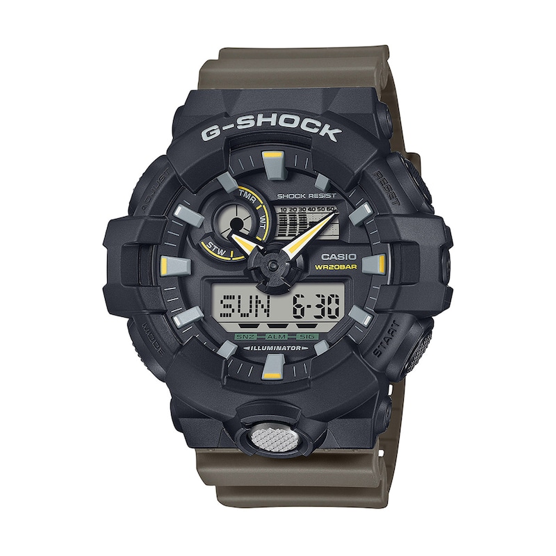 Main Image 1 of Men's Casio G-Shock Analog-Digital Brown Resin Strap Watch with Black Dial (Model: GA710TU-1A3)