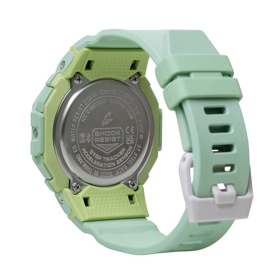 Ladiesâ Casio G-Shock Digital Step-Counter Resin Strap Watch with Light Teal Dial (Model: Gmdb300-3)