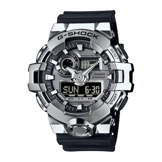 Menâs Casio G-Shock Metal-Covered Analog-Digital Watch with Silver-Tone Dial (Model: Gm700-1A)