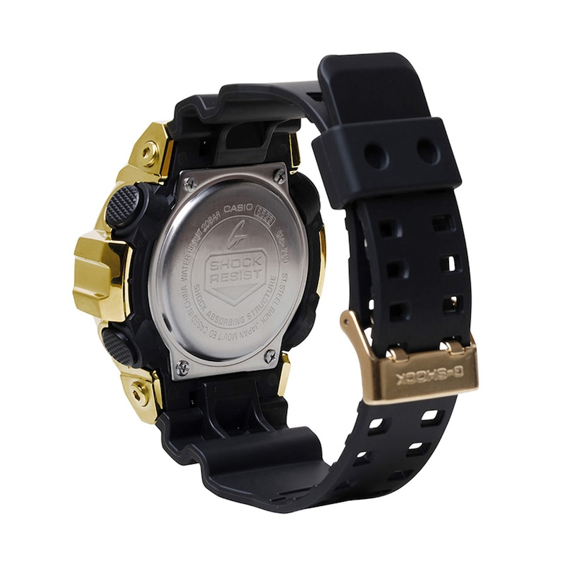 Main Image 2 of Men’s Casio G-Shock G-Steel Analog-Digital Black Resin Strap Watch with Gold-Tone Dial (Model: GM700G-9A)