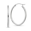 Thumbnail Image 1 of 30.0mm Oval Hoop Earrings in Hollow 14K White Gold