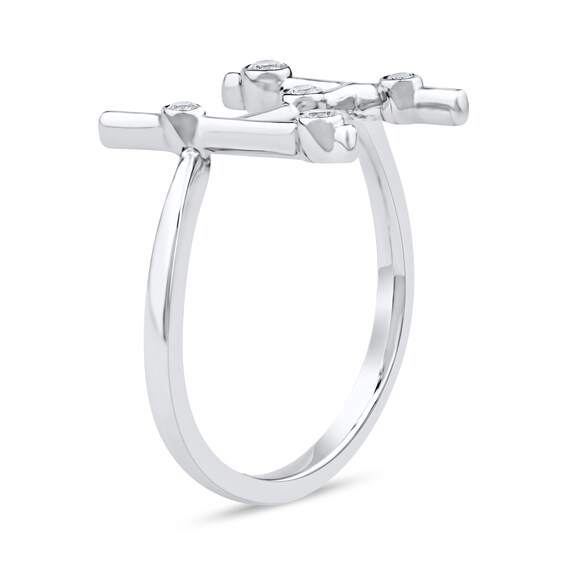 1/8 CT. T.w. Certified Lab-Grown Diamond Bubbles Letter "H" Ring in Sterling Silver (F/Vs2)